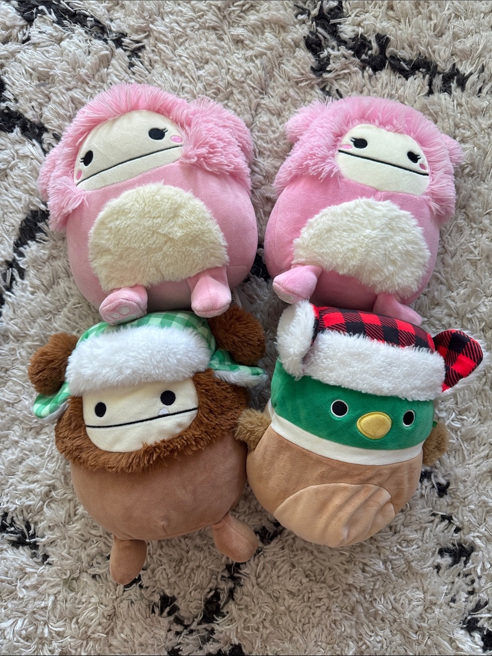Squishmallows Plush Bundle - Pink, Brown, Green, White